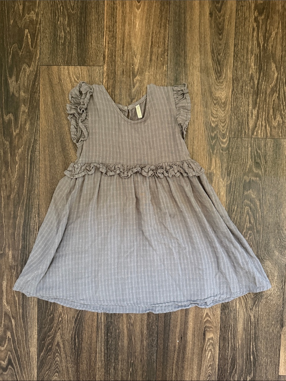 Rylee + Cru Gray Ruffle Sleeve Cotton Dress